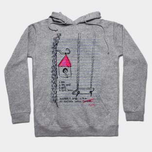 Birdhouse Rope Swing Doodle Black Hoodie